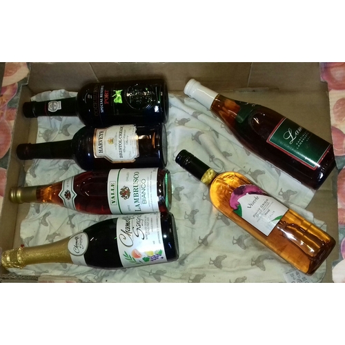 294 - Box of 6 x unopened bottles of wine, sherry etc