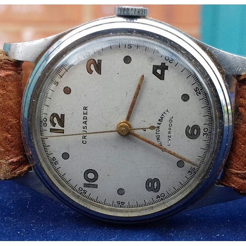 549 - Vintage Penlington and Batty Liverpool 'Crusader' gents wristwatch with tan leather strap in working... 