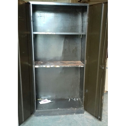 327 - 86 x 41 x 177 cm tall 1930's 2 door industrial cabinet