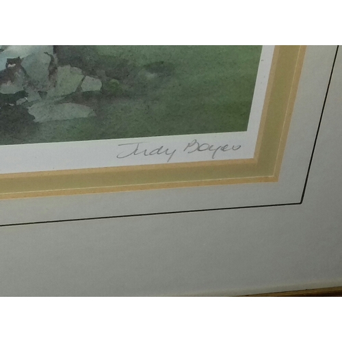 430 - 56 x 44 cm gilt framed limited edition, 189/750, Judy Boyes S.W.A. picture titled Wall End Farm Lang... 