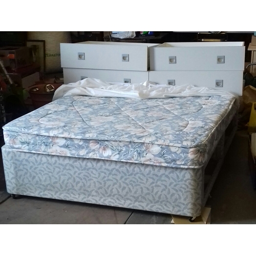 359 - Double divan bed with 4 x drawers and clean protected mattress