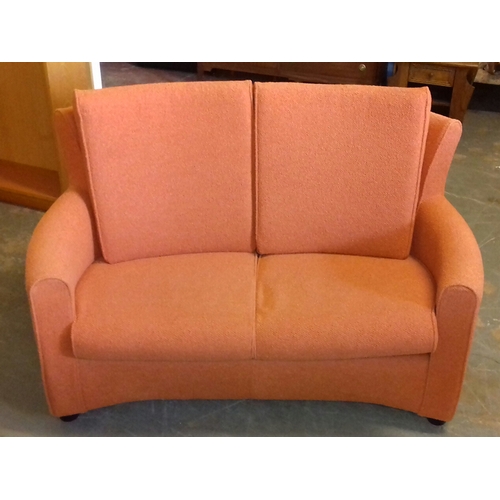 449 - Mint approx' 144 cm wide orange Knightsbridge Furniture retro look 2 seater couch