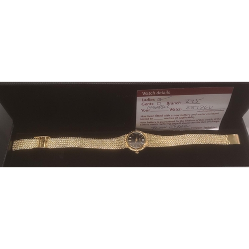 20 - Ingersoll ladies wrist watch with gold tone bracelet strap & lifetime battery guarantee - in case