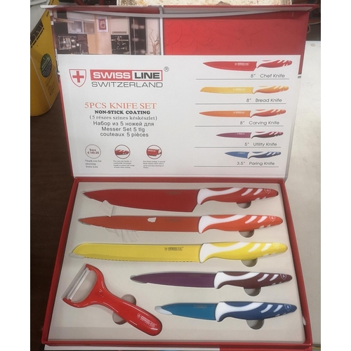 78 - Boxed and unused Swiss Line 5 piece kitchen knife set