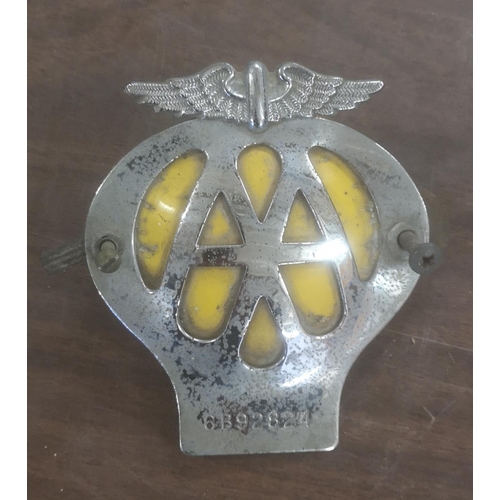 54 - Vintage AA car badge serial number 6B92824