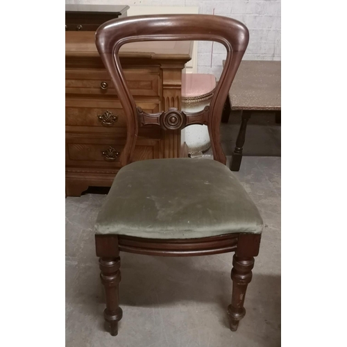 276 - Victorian style carved balloon back chair