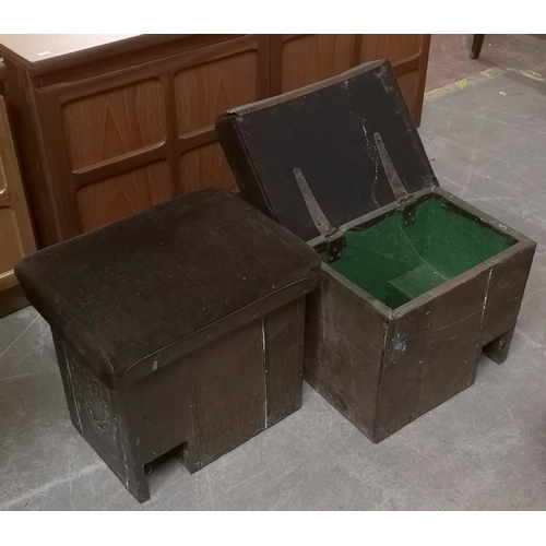 278 - Pair of vintage fireside brass stools