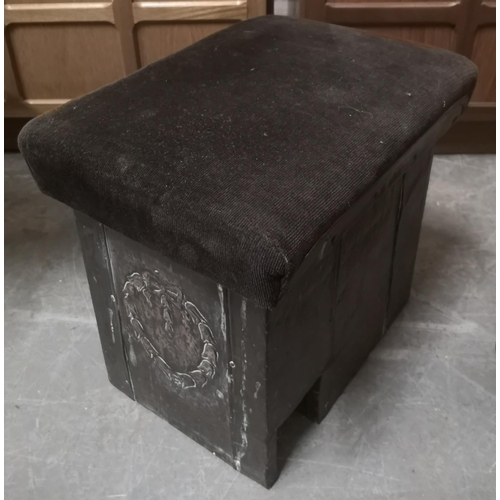 278 - Pair of vintage fireside brass stools