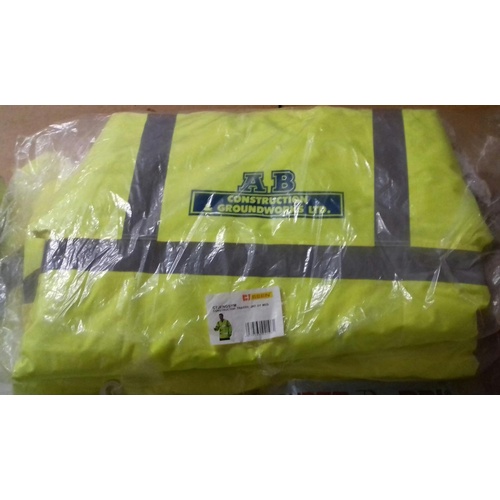 233 - New Constructor traffic hi-viz jacket size M with AB Construction advertising