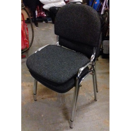 279 - Pair of stacking cushioned reception chairs