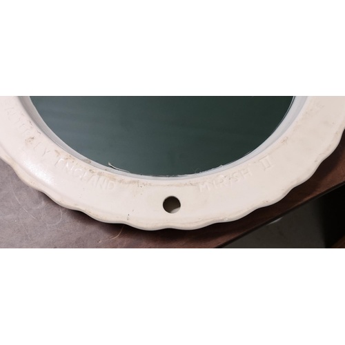 109 - Retro Balterley England 50 cm diameter ceramic framed bathroom mirror