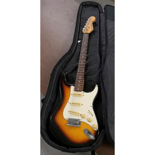 130 - Hohner Arbor series stratocaster electric guitar in Roadrunner soft canvas case - near mint