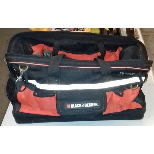 Black and Decker tool bag and contents