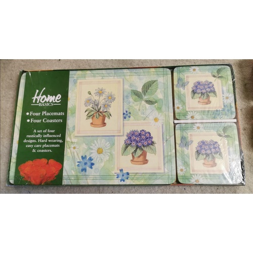 122 - New Home Basics floral placemat and coaster set