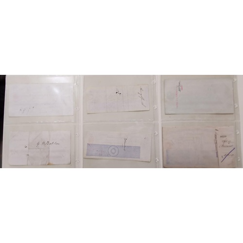 66 - 6 x old cheques dating 1869, 1876, 1882, 1912, 1915 & 1939