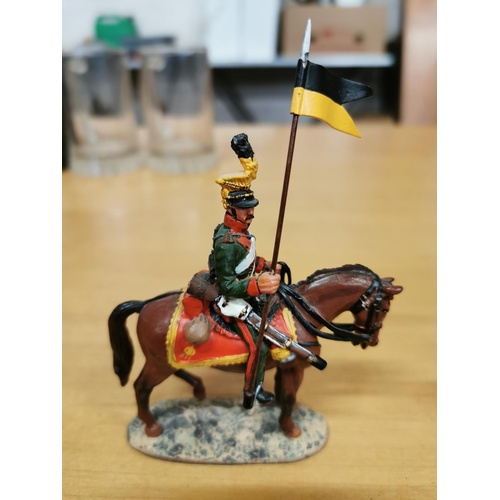 50 - Del Prado painted lead soldier on horse - Austrian Uhlans Trooper 1809