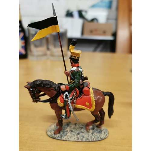 50 - Del Prado painted lead soldier on horse - Austrian Uhlans Trooper 1809