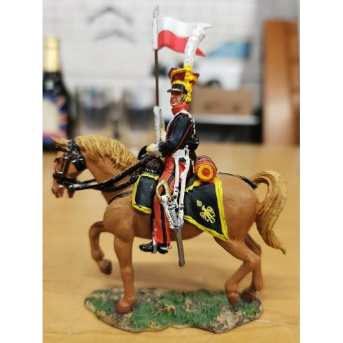 49 - Del Prado painted lead soldier on horse - napoleon's young guard Lancer 1813