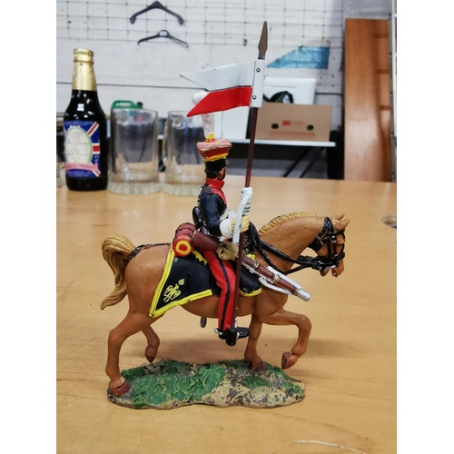 49 - Del Prado painted lead soldier on horse - napoleon's young guard Lancer 1813