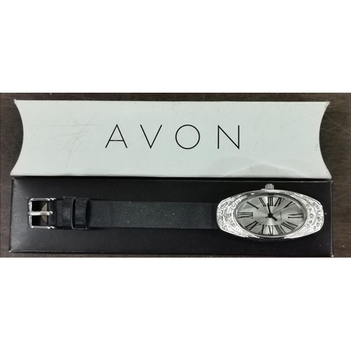 23 - Boxed as new Avon jewelled ladies quartz wrist watch