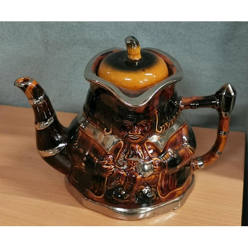 64 - Vintage Price Kensington toby jug teapot (rim under lid damaged)
