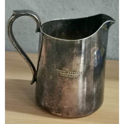 84 - Approx 10 cm tall Maison Demario silver plated milk jug