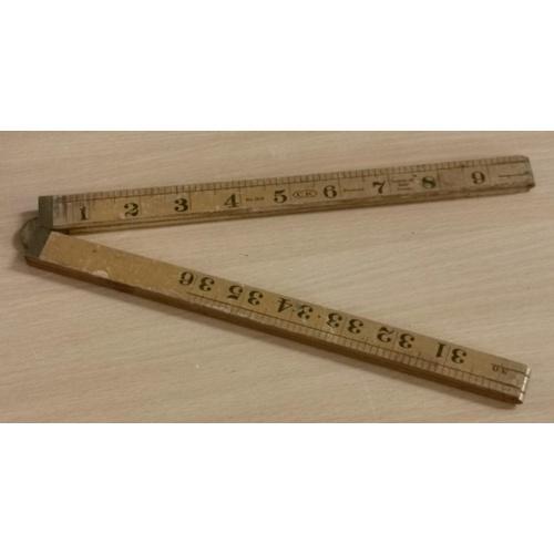 97 - Vintage CK continental made hinged folding yard rule