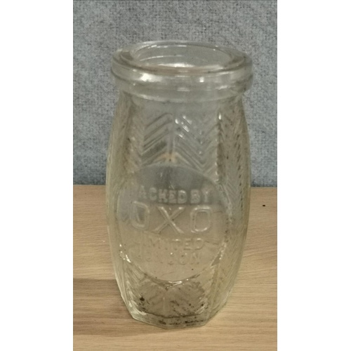 98 - 9.5 cm tall old glass Oxo jar - no lid