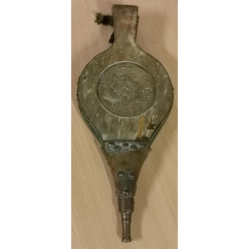 112 - 32.5 cm long vintage wooden and brass bellows with no tears