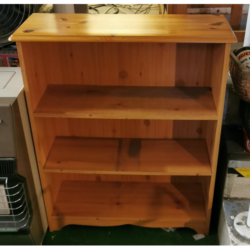 1 - 74 x 26.5 x 91 cm pine 2 shelf closed back bookcase