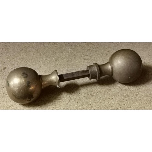 29 - Pair of very heavy old brass door knobs