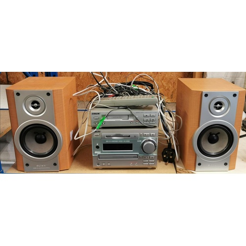 Sony silver and light wood mini hifi component system model DHC
