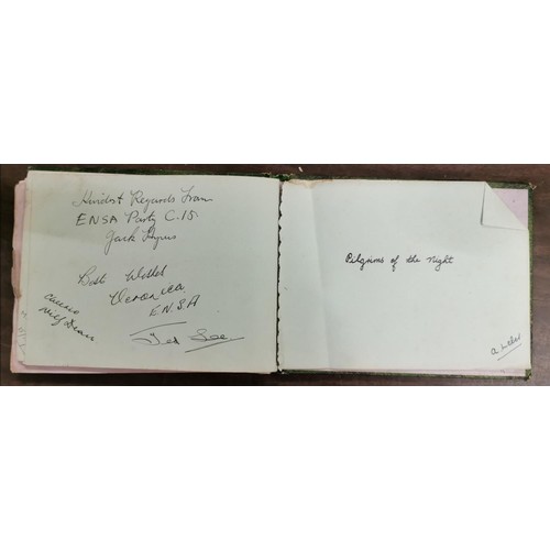 240 - Vintage autograph book - some pages loose - with assorted messages, mottos and drawings (to Olive Jo... 