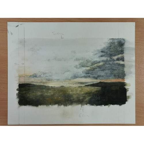 49 - 40 x 32.5 cm framed and mounted water colour landscape on paper signed P.T and dated 19/8/95