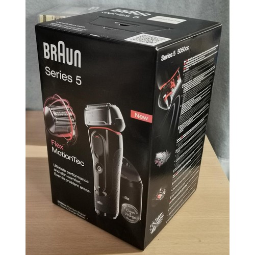 68 - Factory sealed Braun series 5 premium shaver with clean and charge dock