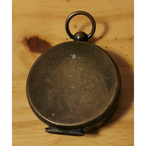 77 - Bronze look cased pocket compass