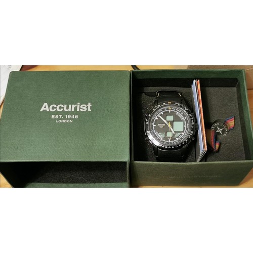 105 - Boxed and unworn Accurist Skymaster pilots watch