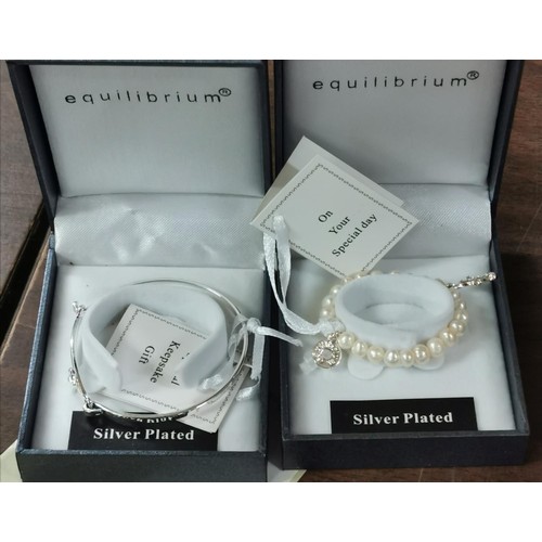 165 - 2 x new Equilibrium silver plated christening gift keepsake bracelets