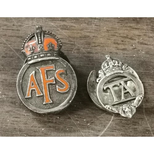 170 - 2 x vintage badges being AFS & TA