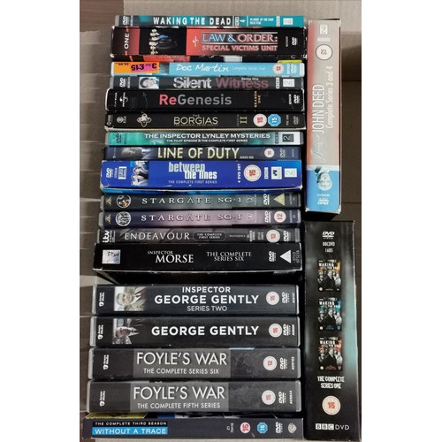 194 - Box of 20 x assorted television series box sets, mainly crime drama