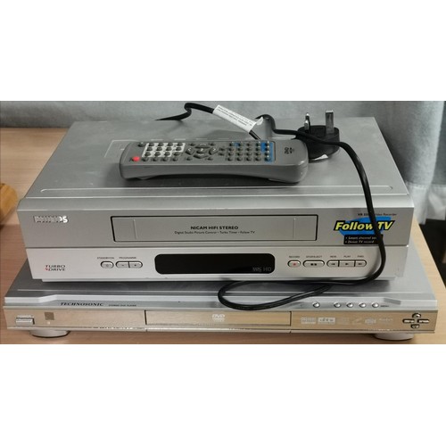 231 - Technosonic DVD player with remote control & Philips turbo drive VCR - no remote