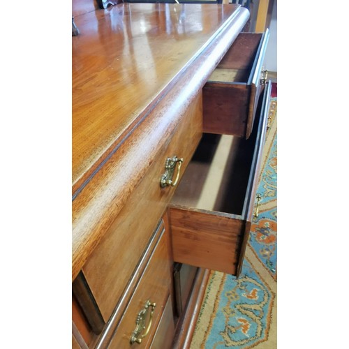 50 - Victorian mahogany 3 over 4 chiffonier with rare triple counter top drawer - very nice