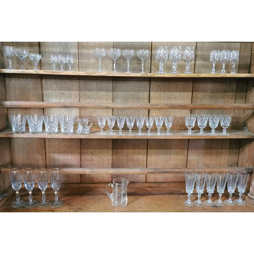 54 - Assorted sets of Edwardian, vintage and other crystal glasses and water jugs