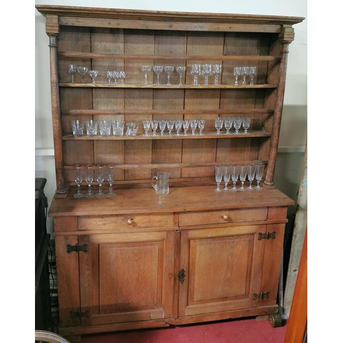 55 - 157 x 50 x 212 cm tall continental early 19th century oak dresser