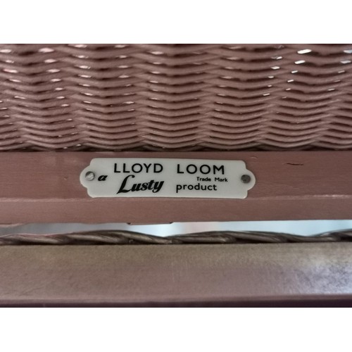 131 - Lloyd Loom Lusty linen basket with glazed top