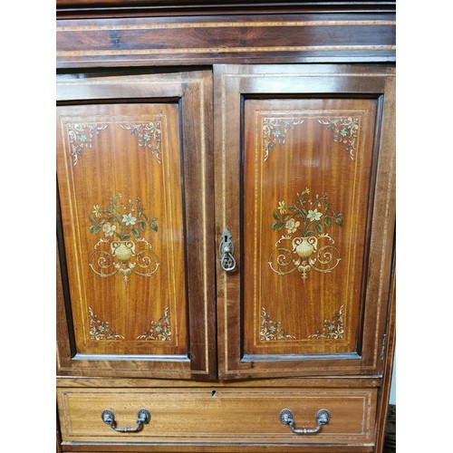 193 - Edwardian inlaid wardrobe