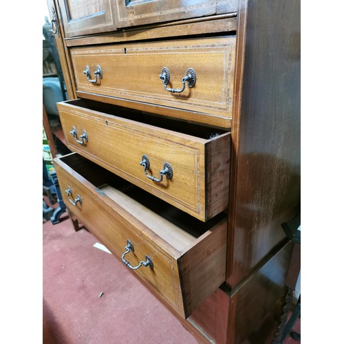 193 - Edwardian inlaid wardrobe