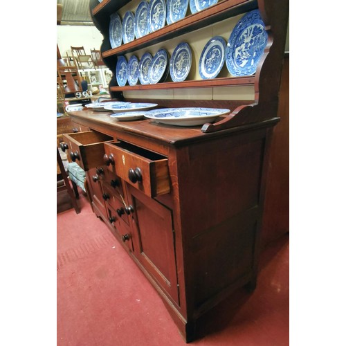 223 - 162 x 53 x 214 cm tall 19th century North Walian oak dresser