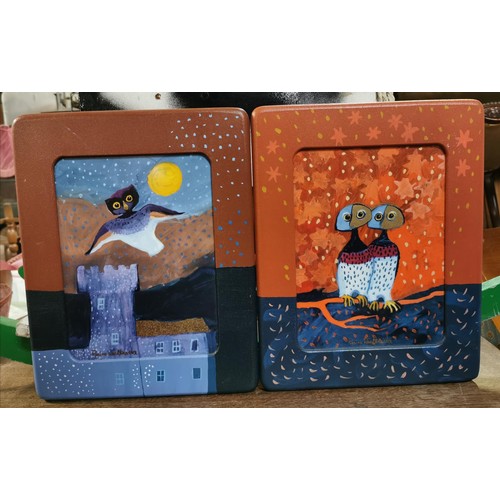 238 - Pair of 35 x 28 cm limited edition Rosina Wachtmeister porcelain tiles by Goebel