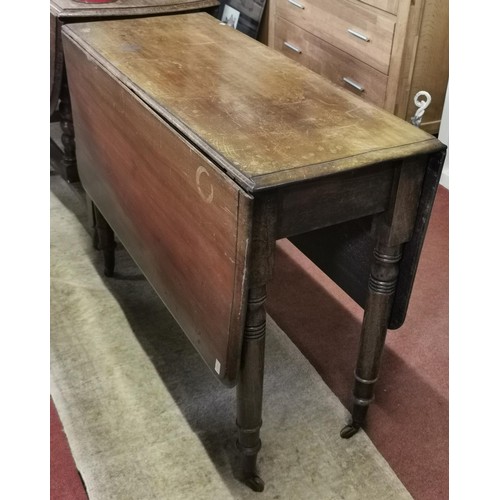 373 - 90 cm wide Victorian drop leaf table on wheels